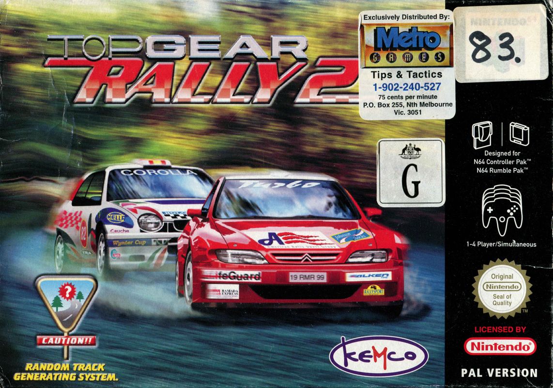 Top Gear Rally 2 box art for Nintendo 64